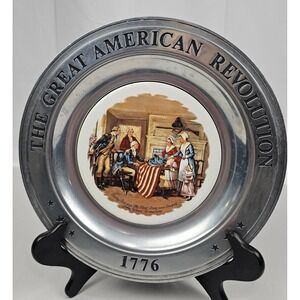Canton Ohio Pewter Plate Betsy Ross Great American Revolution 1776 Bicentennial